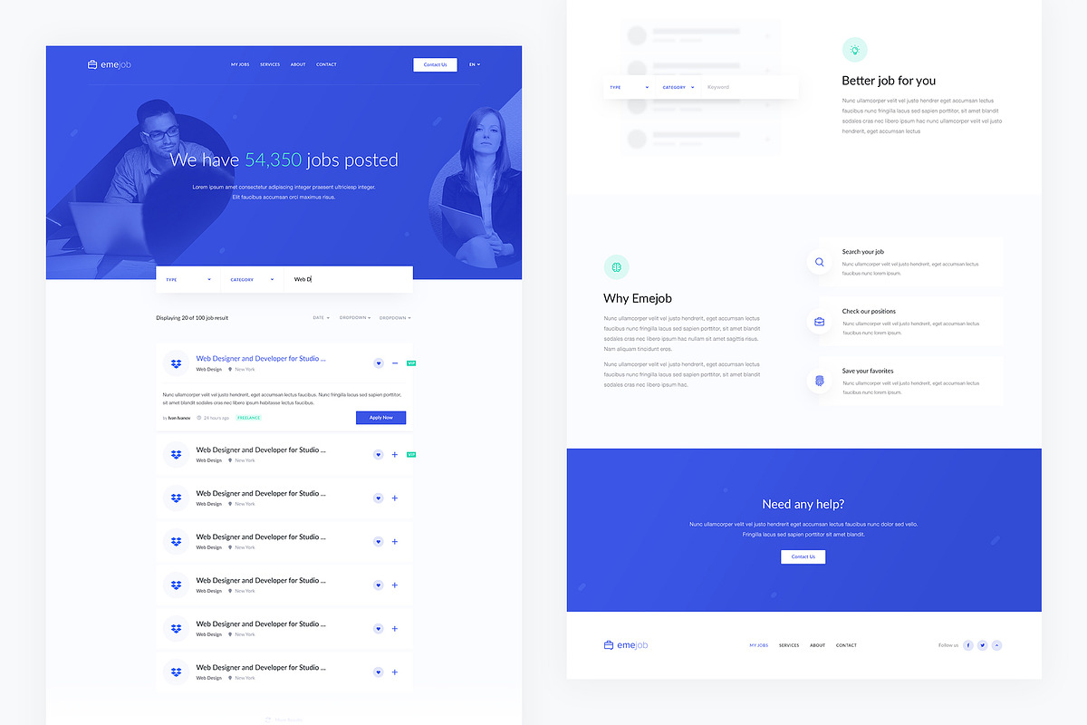 Emejob — Vacancy PSD Template, an App Template by artemmashirov (Photo 1 of 3)