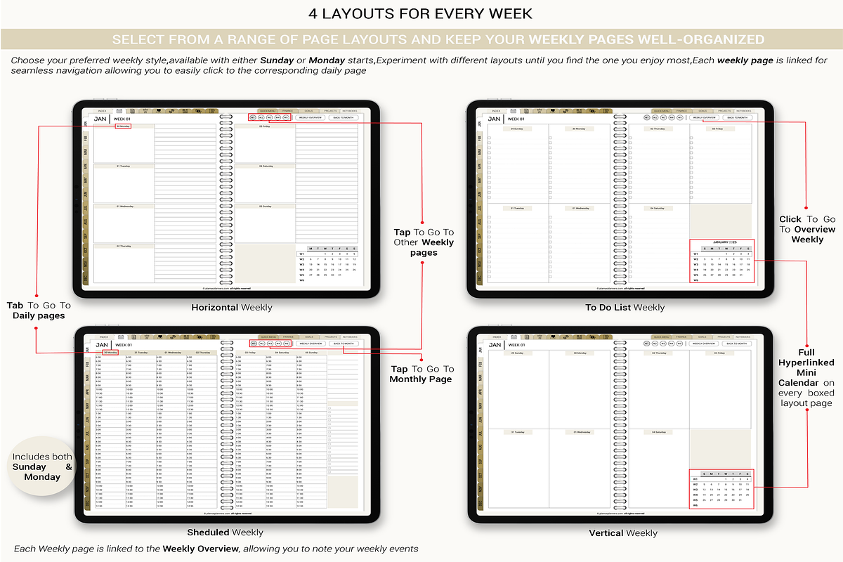 All Ine One Digital Planner 2025-26, a Templates & Theme by Plamarplanners (Photo 4 of 11)