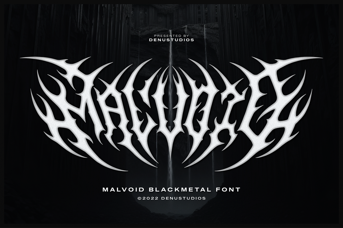 Malvoid | Black Metal Font, a Blackletter Font by Denustudios (Photo 1 of 12)