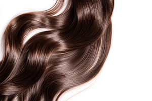 Curly brown hair flowing gracefully, a Photo by Pavel_design