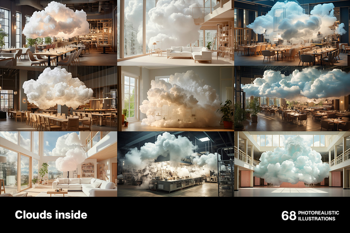 Clouds inside. 68 images, a Decorative Illustration by Handmadefont (Photo 12 of 13)