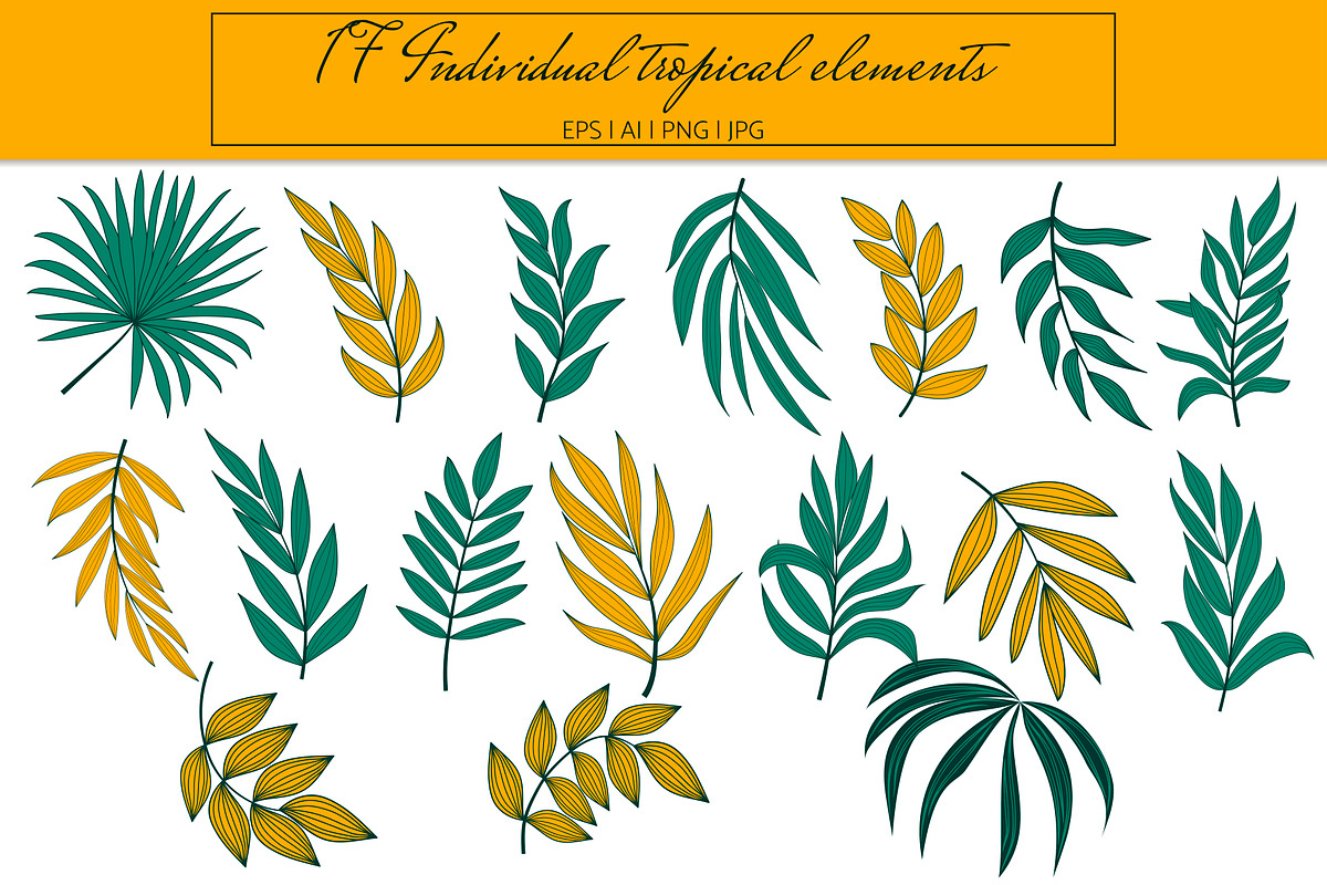 Tropical seamless patterns & leaves, a Pattern Graphic by EltaMaxArt (Photo 10 of 12)