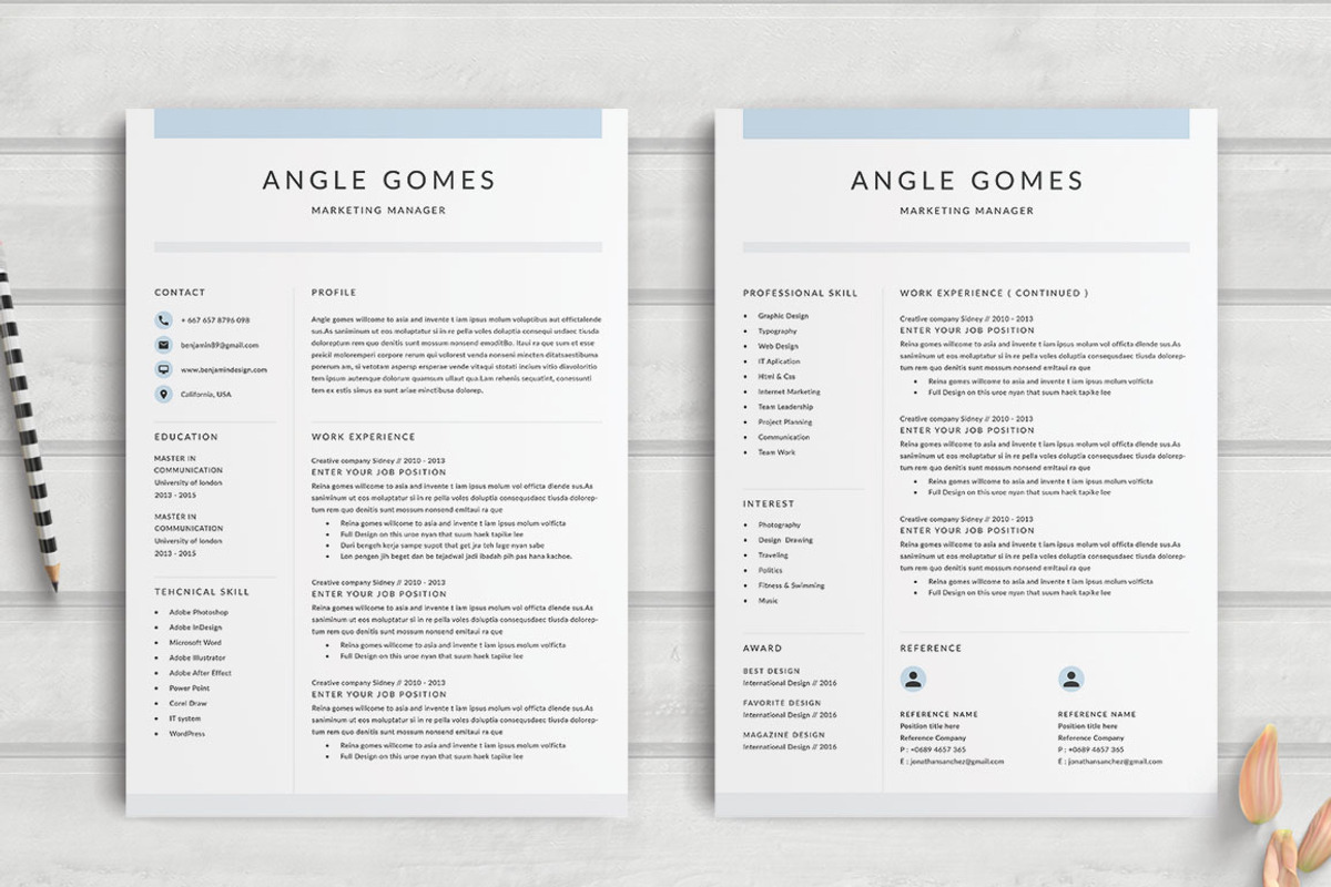 Resume Template 4 Page | Angle, a Resume Template by Symie Design (Photo 2 of 7)