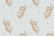 Baby Sloth – Patterns & Clipart, a Pattern Graphic by tetiartline (Thumbnail 6 of 7)