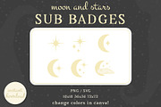 Twitch/Streaming Moon Sub Badges, an Icon by Liseno Designs (Thumbnail 2 of 2)