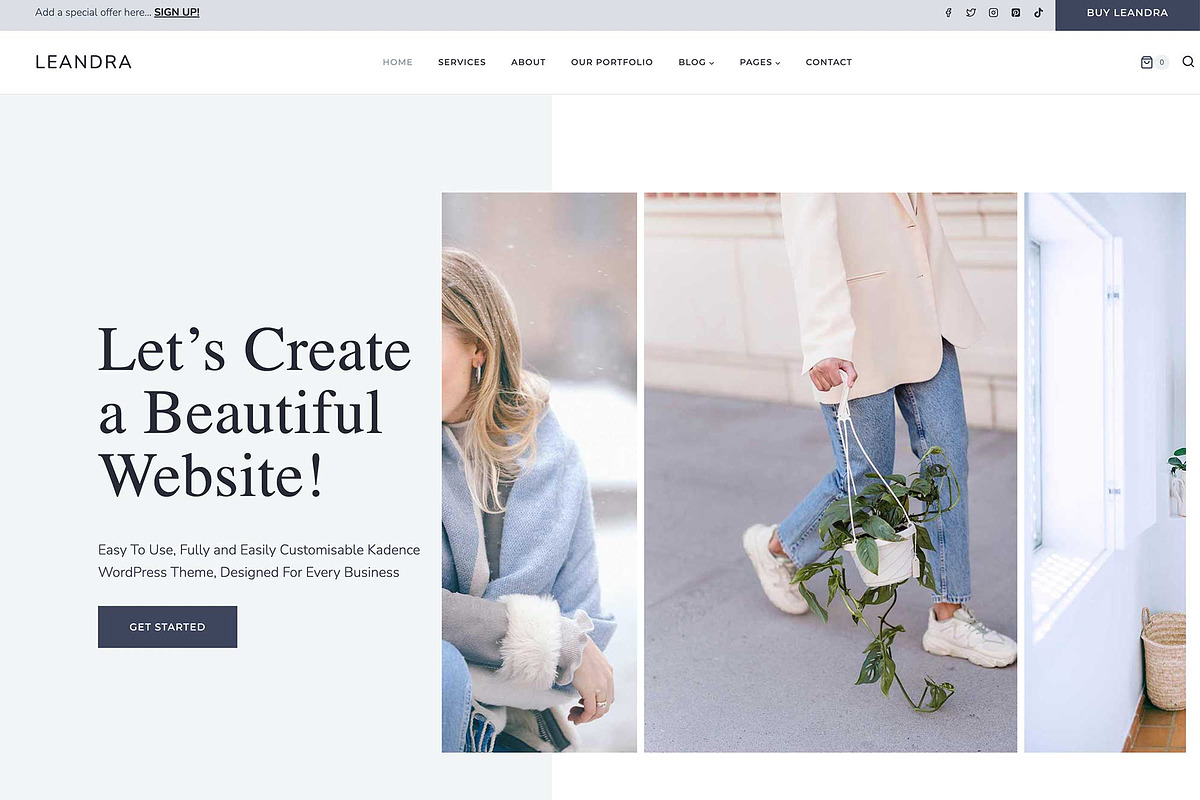 Leandra - WordPress Kadence Theme, a WordPress Template by StylishDesignMe (Photo 2 of 12)