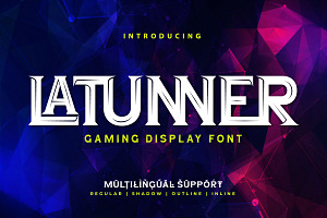 Latunner - Gaming Display Font, a Serif Font by twinstd