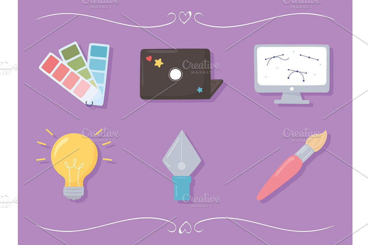 graphic designer set, an Object Illustration by studiogstock