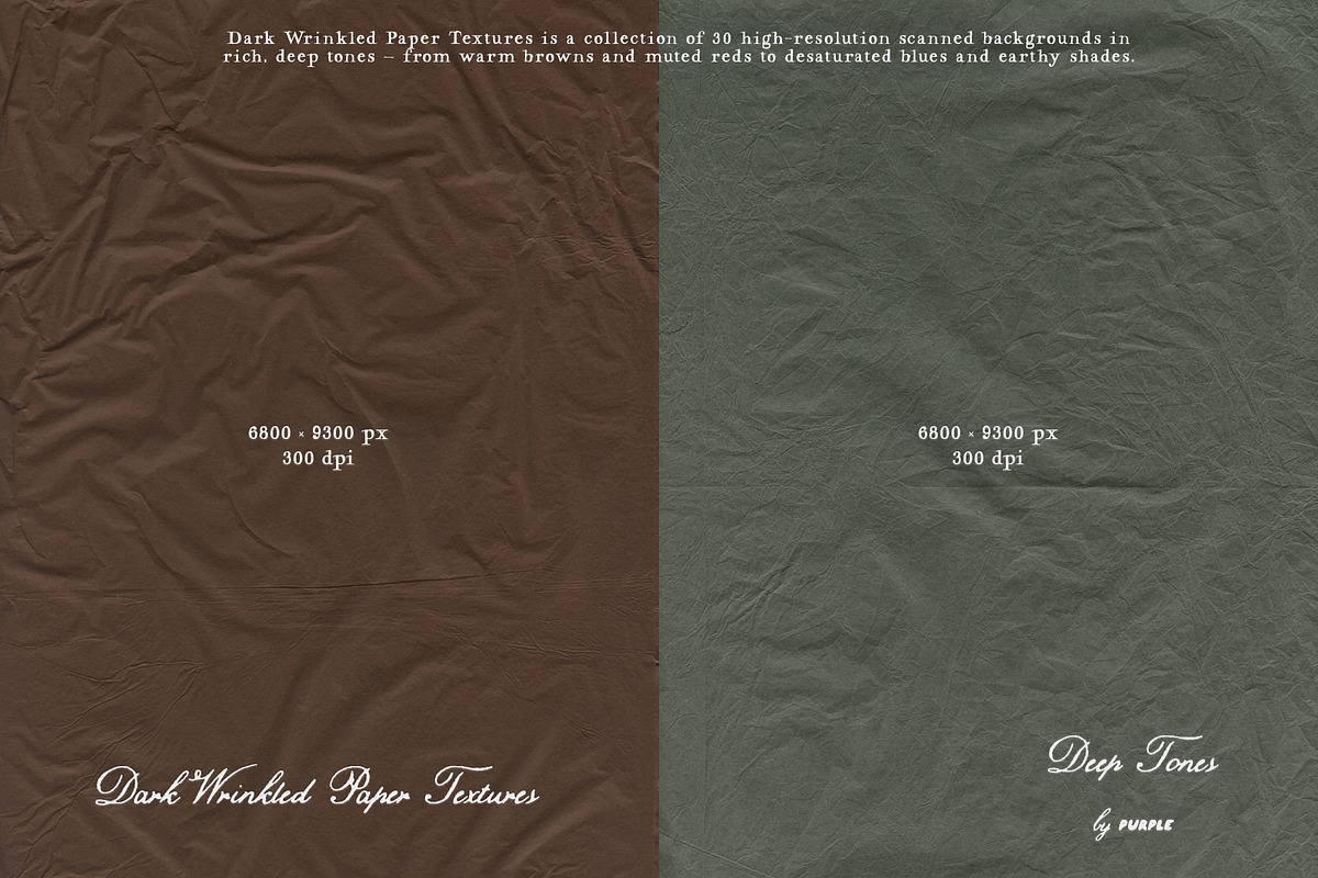 Dark Wrinkled Paper Textures, a Texture Graphic by Purple (Photo 8 of 16)