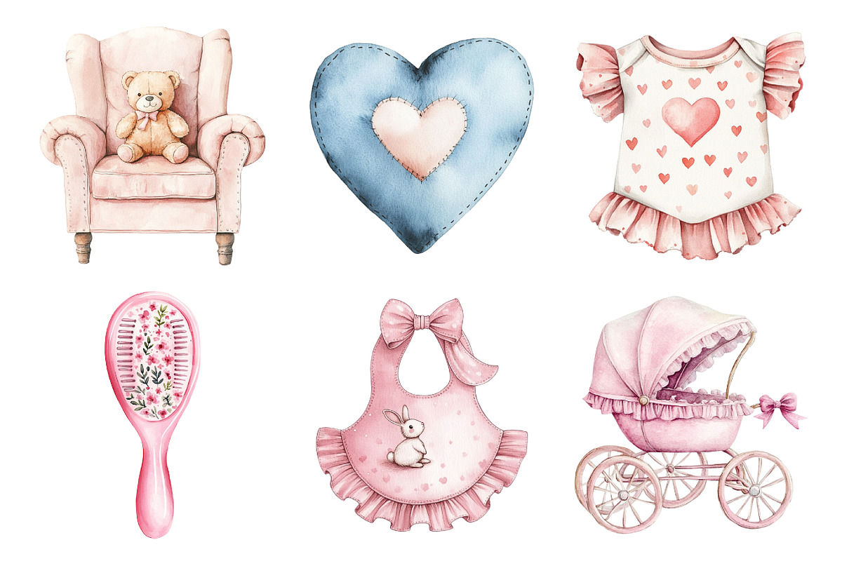 Baby Girls Clipart, an Illustration by Daily.Designs (Photo 4 of 5)