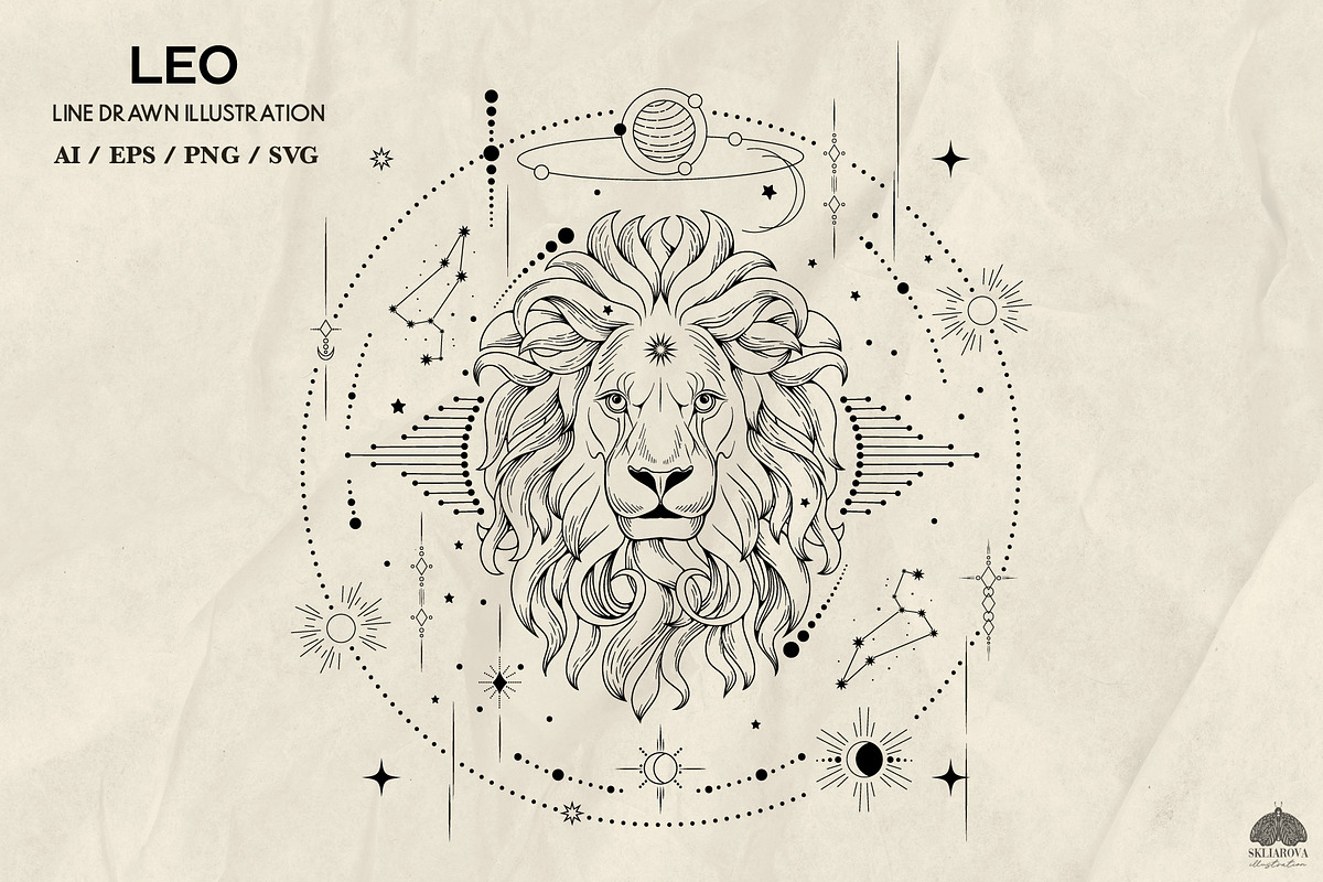 Zodiac signs line art + Procreate, a Decorative Illustration by Skliarova (Photo 8 of 16)