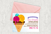 Ice Cream Psd Card Templates, an Invitation Template by Business Flyers (Thumbnail 1 of 2)