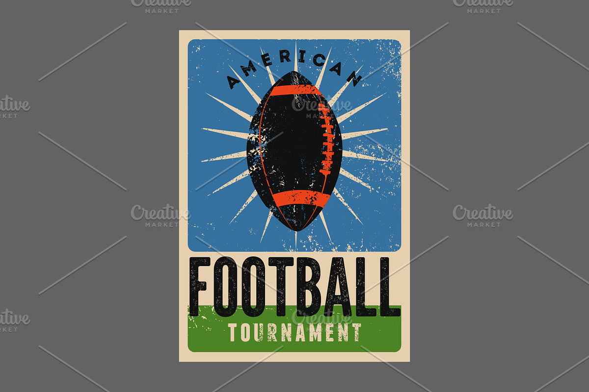 American Football vector poster set., a Sport Illustration by PoPaShop (Photo 8 of 8)