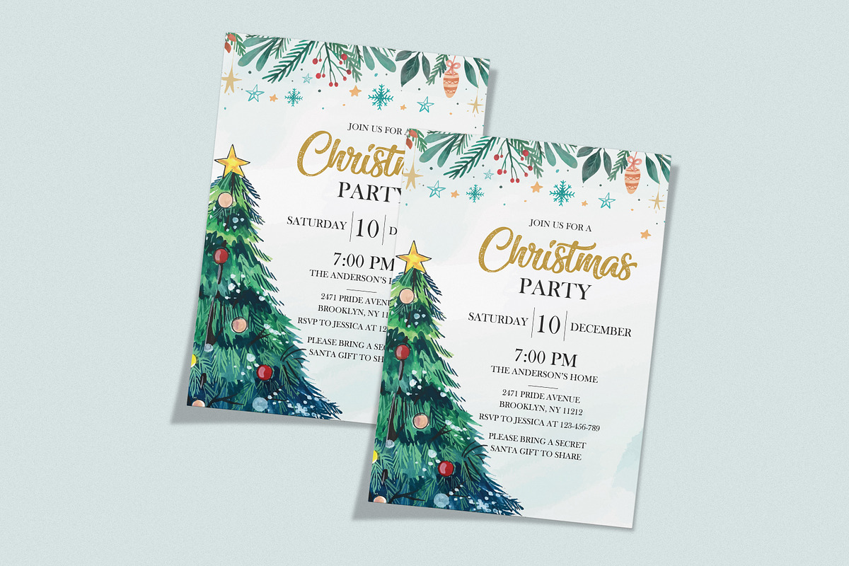 Christmas Party Flyer Template, a Flyer Template by Designscozy (Photo 1 of 2)