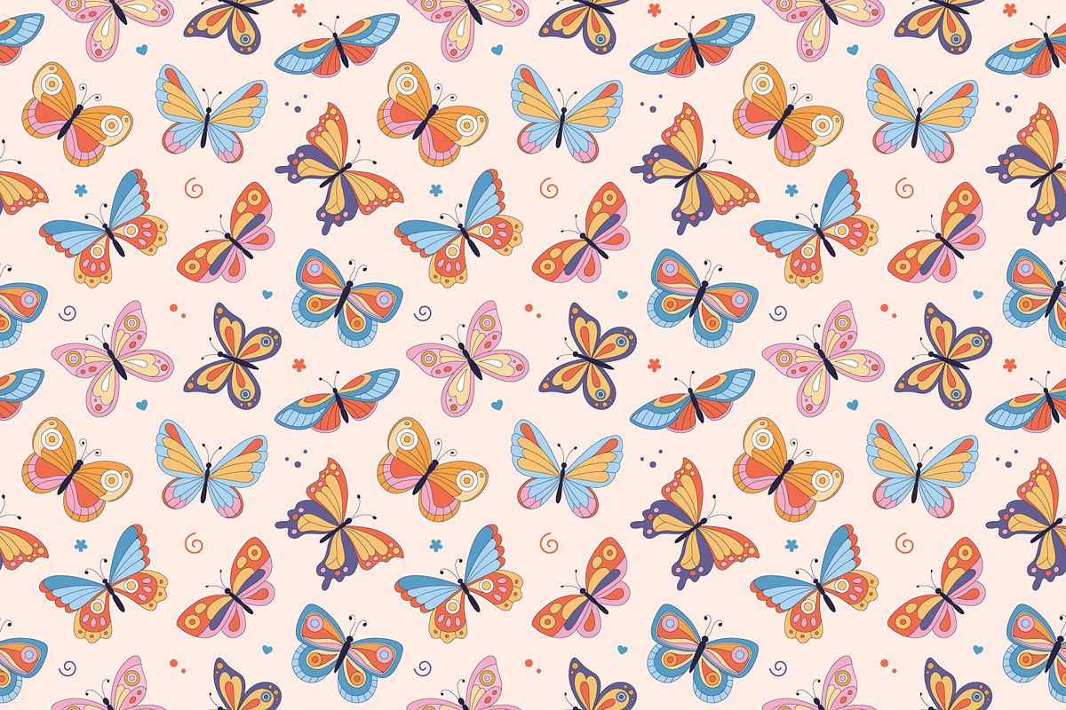 Decorative butterflies pattern, an Illustration by Cmeree (Photo 2 of 2)
