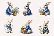 Peter Rabbit clipart, watercolor, a Seasonal Illustration by CreationArt (Thumbnail 2 of 7)