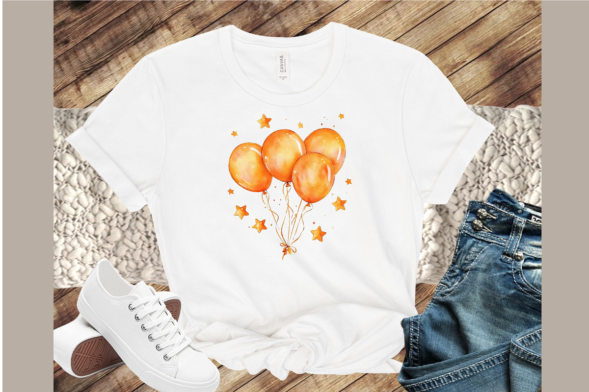 Kids Orange Birthday Watercolor Clip, an Illustration by Sublimation Artist (Photo 4 of 6)