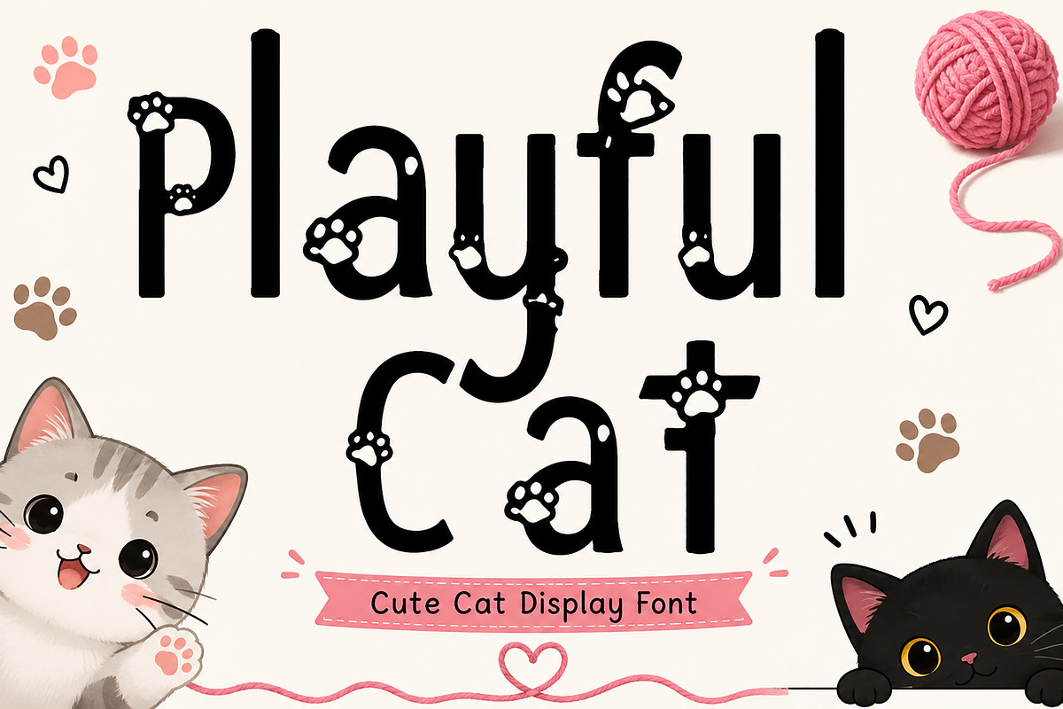 Playful Cat, a Handwritten Font by Wow Magic (Photo 1 of 5)