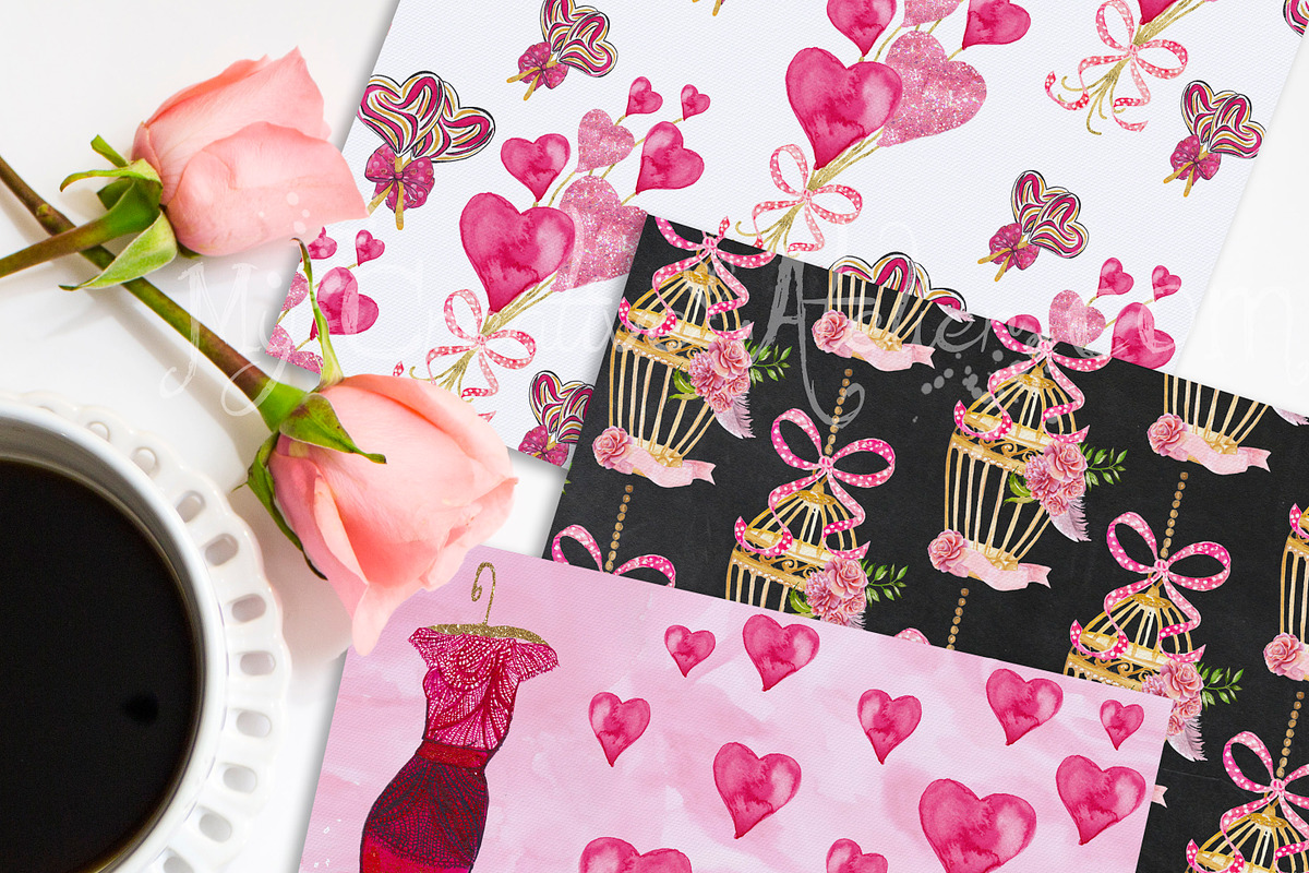 Love is All We Need Digital Paper, a Pattern Graphic by My Creative Atelier (Photo 3 of 5)