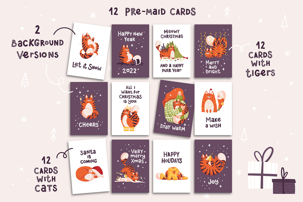 Christmas Tiger&Cat, an Animal Illustration by Frizenasya (Photo 6 of 10)