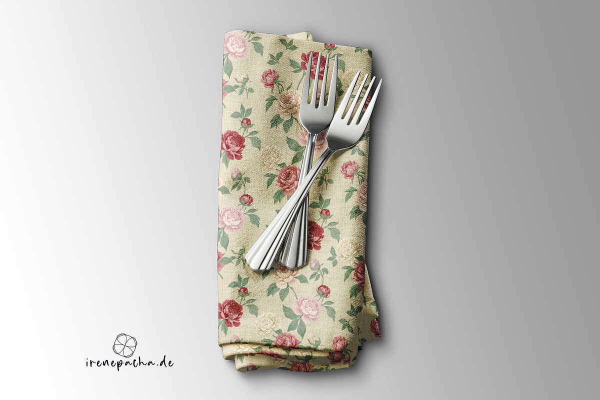 Vintage Flowers Pattern Bundle, a Pattern Graphic by irenepachadesign (Photo 6 of 6)
