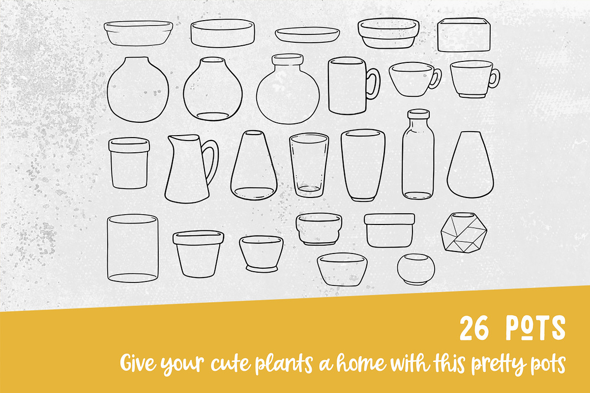 Procreate Plants & Pots Stamp Set, a Brush Add-On by PrettyLittlePigs (Photo 8 of 10)