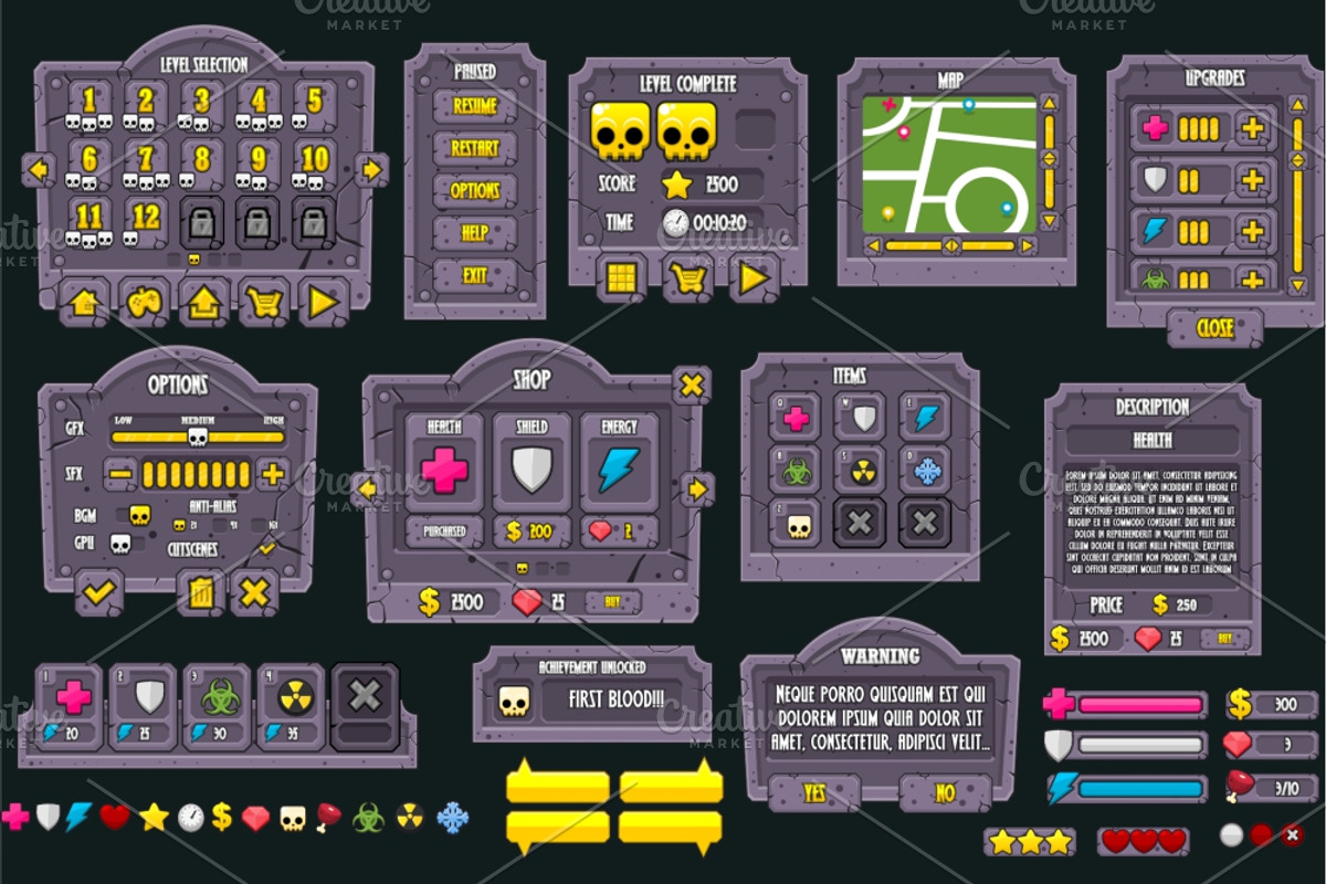 Cartoon Games GUI Pack 13, a Templates & Theme by pzUH