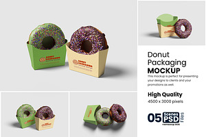 Donuts Packaging Mockup, an Advertising Mockup by bimockup