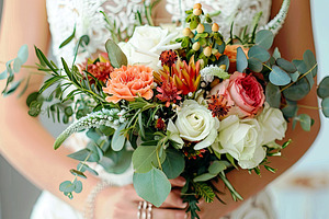 The bride in a white elegant wedding, a Photo by LOGOCREATIVE