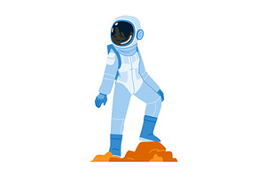 Black woman astronaut exploring mars, an Illustration by pikepicture
