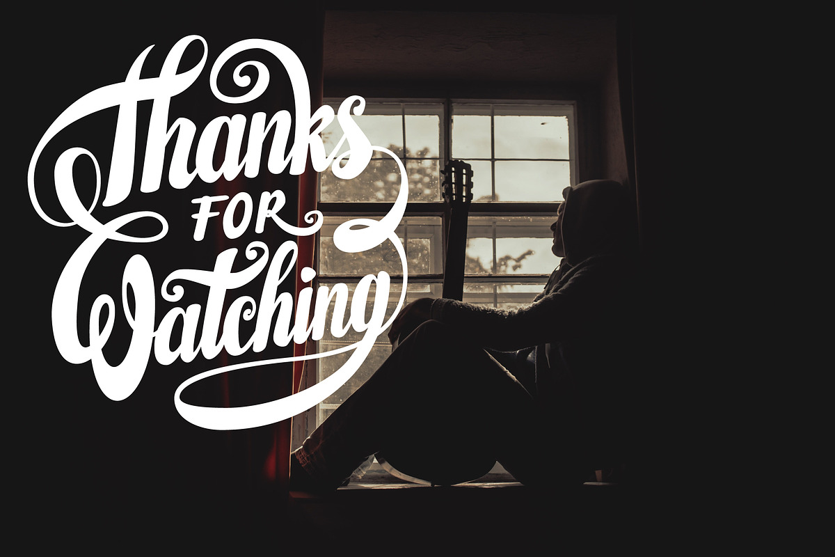 Thanks for Watching Lettering, an Illustration by Royaltype (Photo 3 of 3)