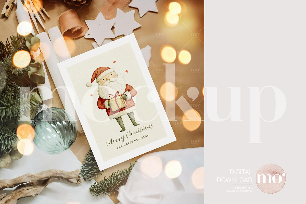 Christmas Card Mockup, a Product Mockup by MoMockups (Photo 1 of 5)