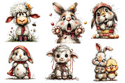 Funny Easter Lamb Bunny Clipart, an Illustration by DreamArtGraphic (Thumbnail 5 of 5)