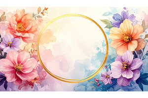 Floral watercolor frame with pink, a Nature Photo by Igor Tichonow