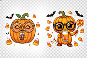 Cute Halloween Pumpkin Drink Bundle, an Illustration by Artonix (Thumbnail 2 of 5)