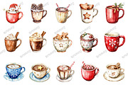 Cute Christmas Hot Cocoa Cup Clipart, an Illustration by designcity5 (Thumbnail 2 of 5)