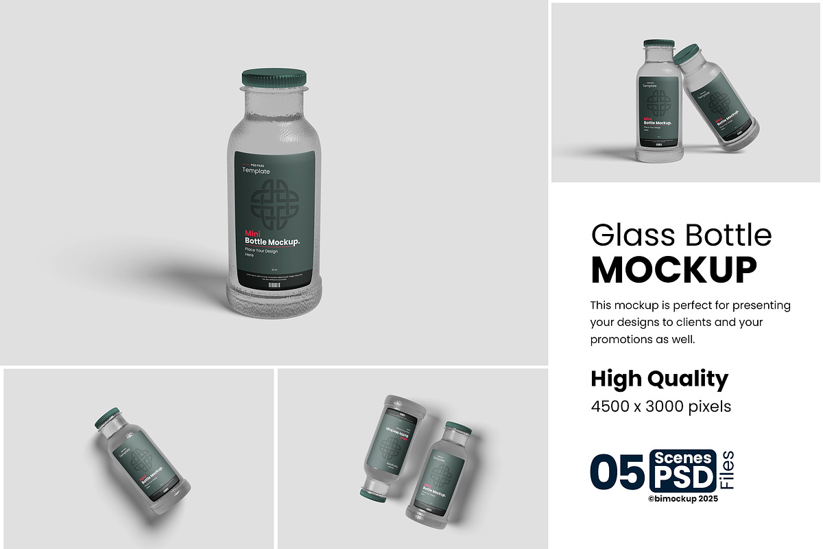 Glass Bottle Mockup, a Product Mockup by bimockup (Photo 1 of 6)