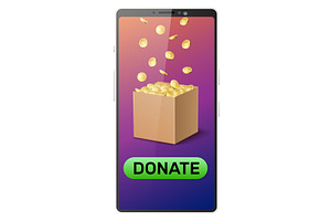 Realistic mobile phone with, a Finance Illustration by Vectorbuum