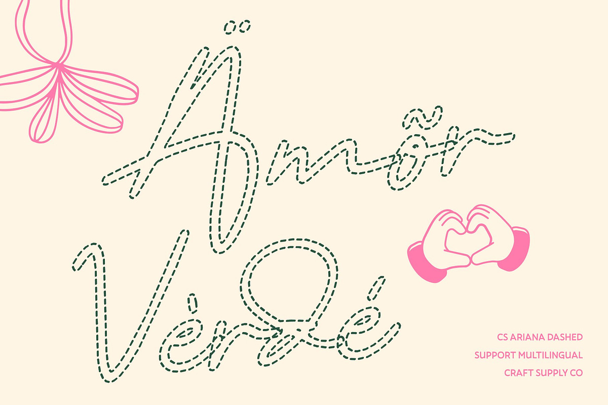 CS Ariana Dashed, a Script Font by Craft Supply Co. (Photo 7 of 8)
