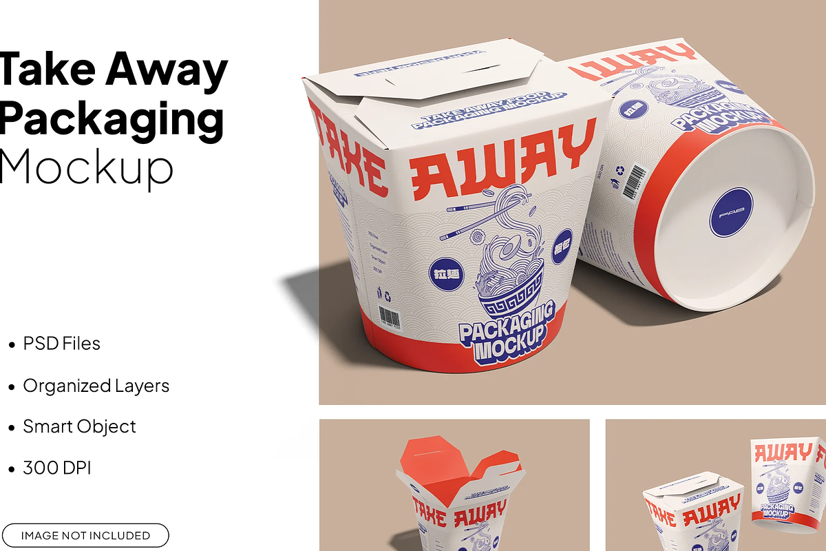 Food Box Mockup Multi Views, a Packaging Mockup by graphicsauce (Photo 1 of 4)