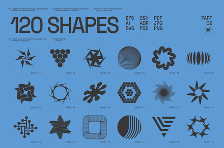 120 Abstract Geometric Shapes. Part2, a Graphic by Vanzyst