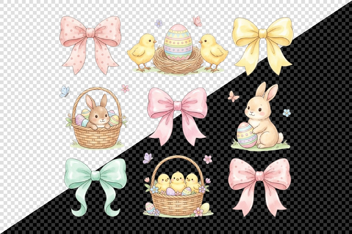 Preppy Coquette Easter Bunny PNG, an Illustration by Creative Art (Photo 3 of 3)