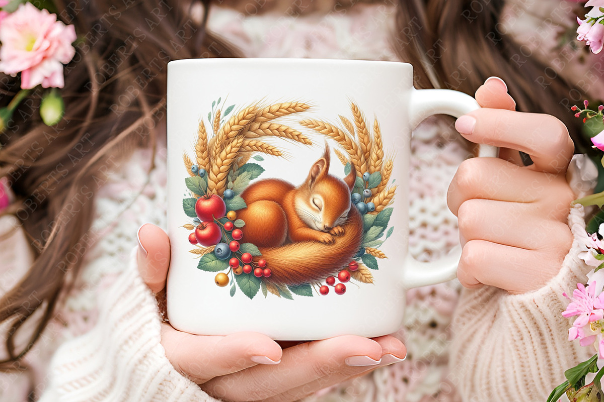Fall Squirrels Garden Clipart, an Illustration by RobertsArt (Photo 3 of 7)