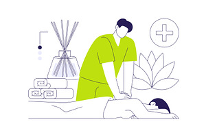 Therapeutic massage abstract concept, a Healthcare Illustration by Visual Generation