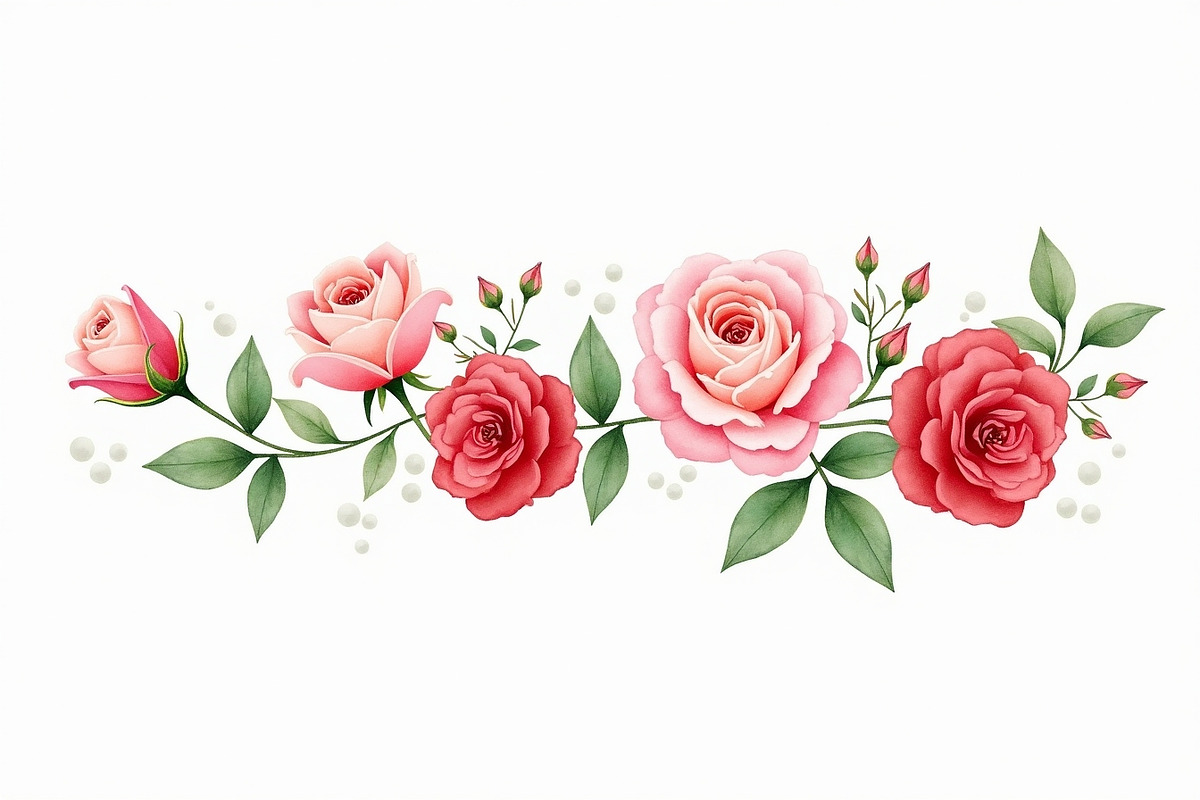 Vintage Rose Watercolor Set, an Illustration by Creativeshirt (Photo 8 of 11)