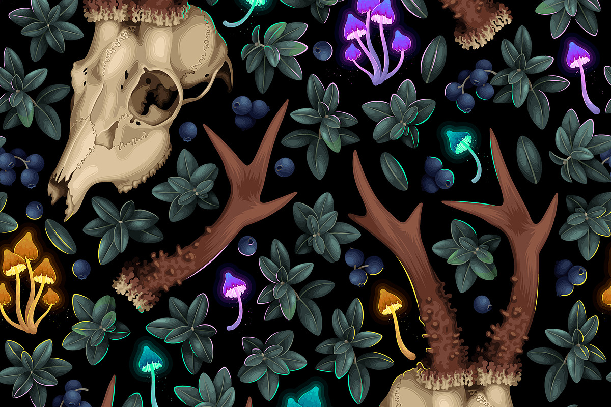 Mystical Forest Pattern, a Pattern Graphic by GreyLilac (Photo 2 of 7)