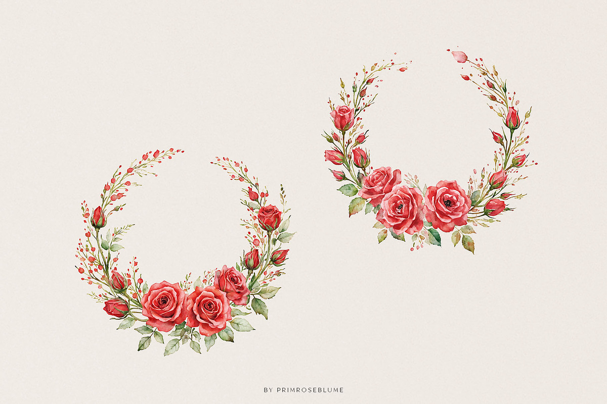 Watercolor Valentine's Day Clipart, a Decorative Illustration by Primrose Blume (Photo 4 of 7)