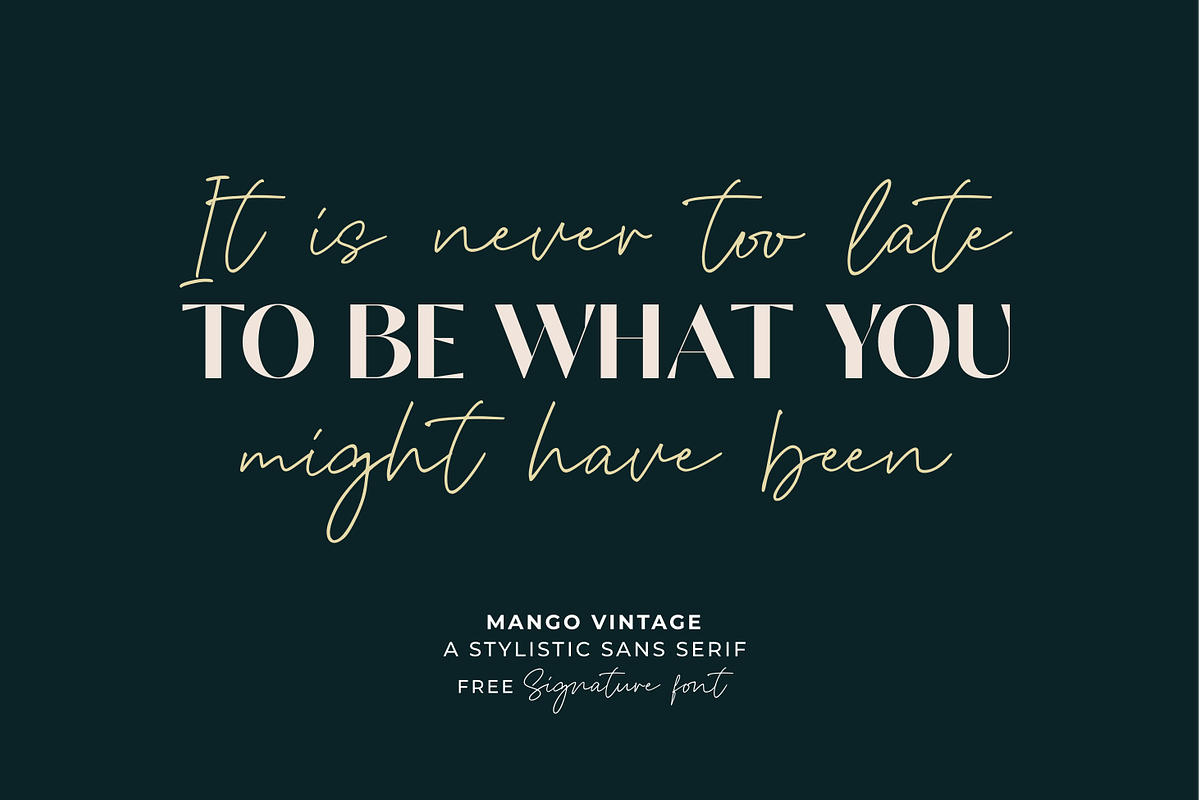 Mango Vintage Free Signature Font, a Sans Serif Font by zeenesia (Photo 7 of 16)