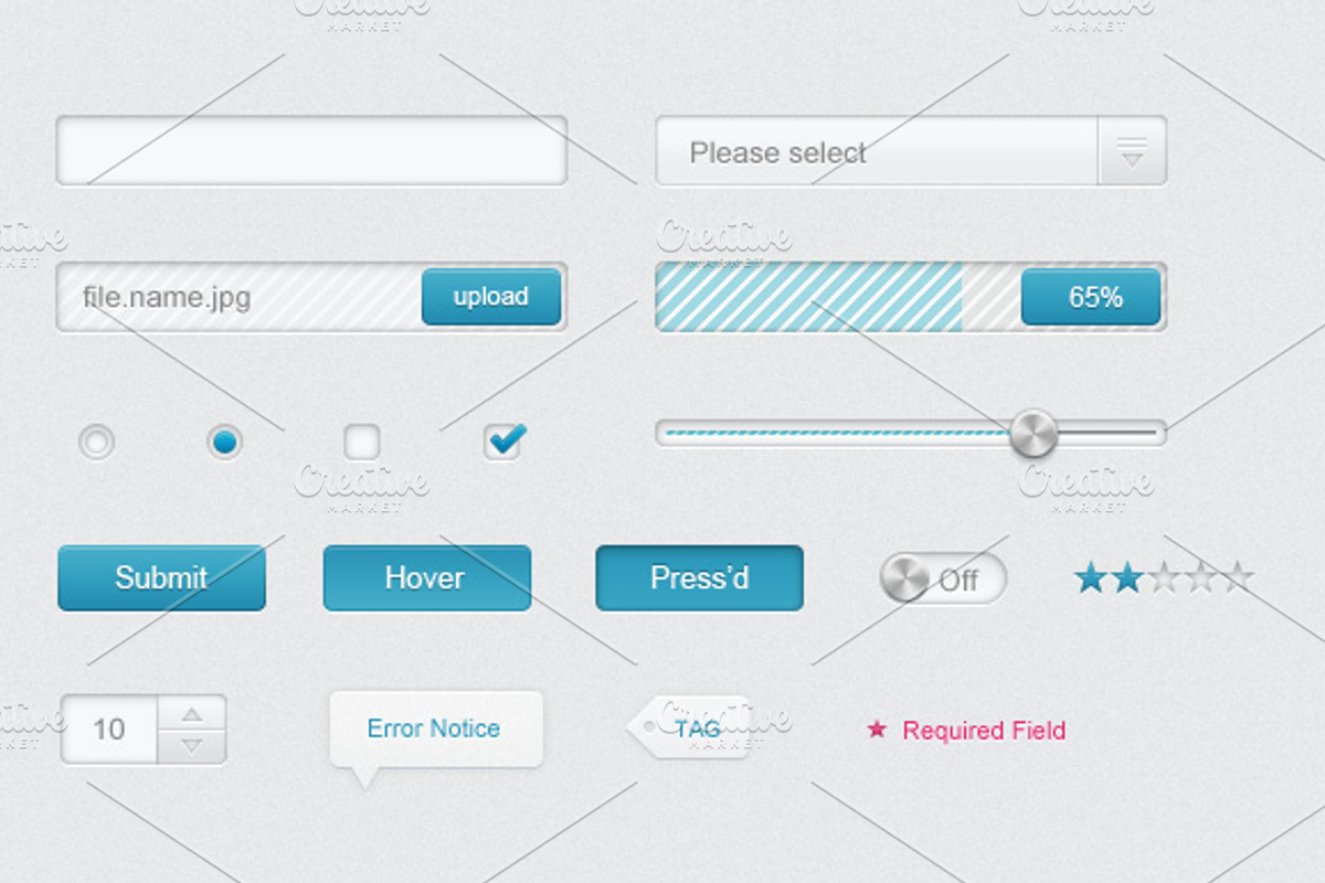 Bluey UI Kit - Form Elements, an UI Kit Template by DesignLots