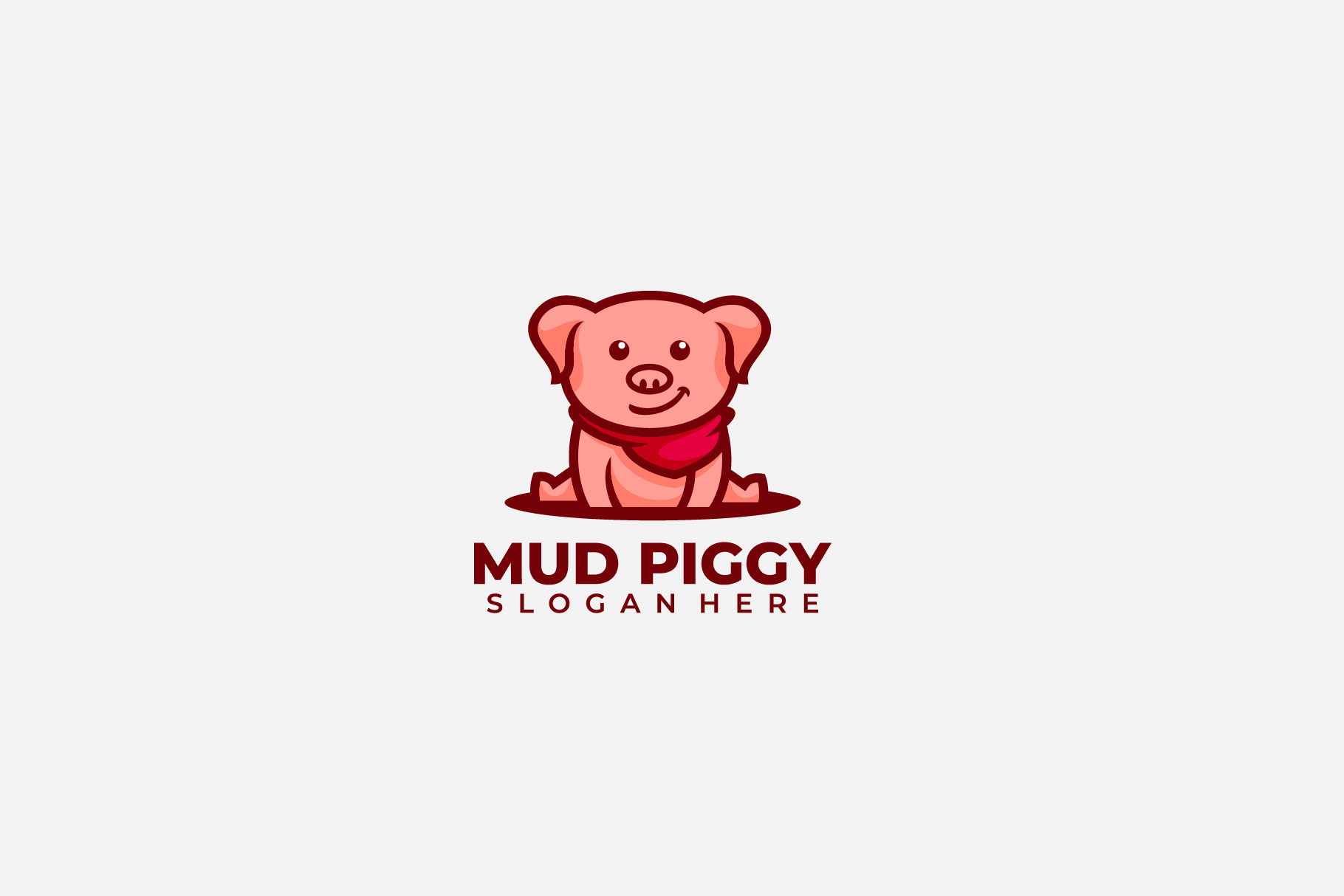 baby pig logo vector illustration, a Branding & Logo Template by OmerStudio